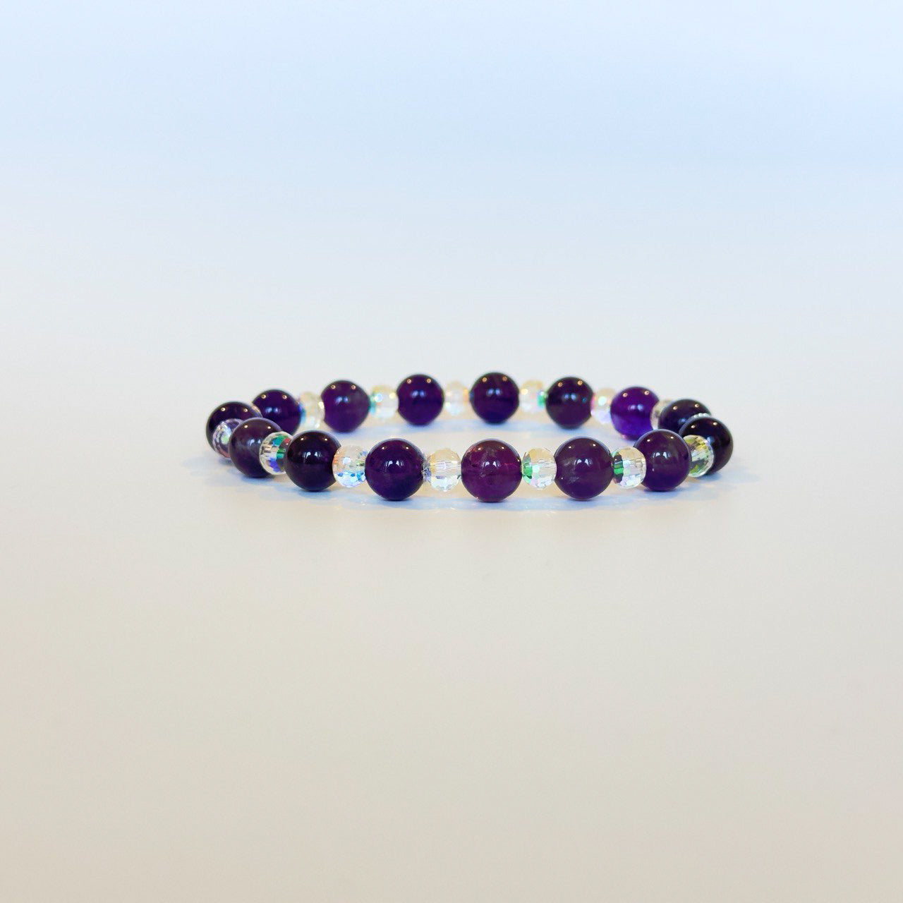 Amethyst and Crystal Bead Bracelet