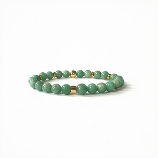 Natural Amazonite bracelet for women with blue-green gemstone beads