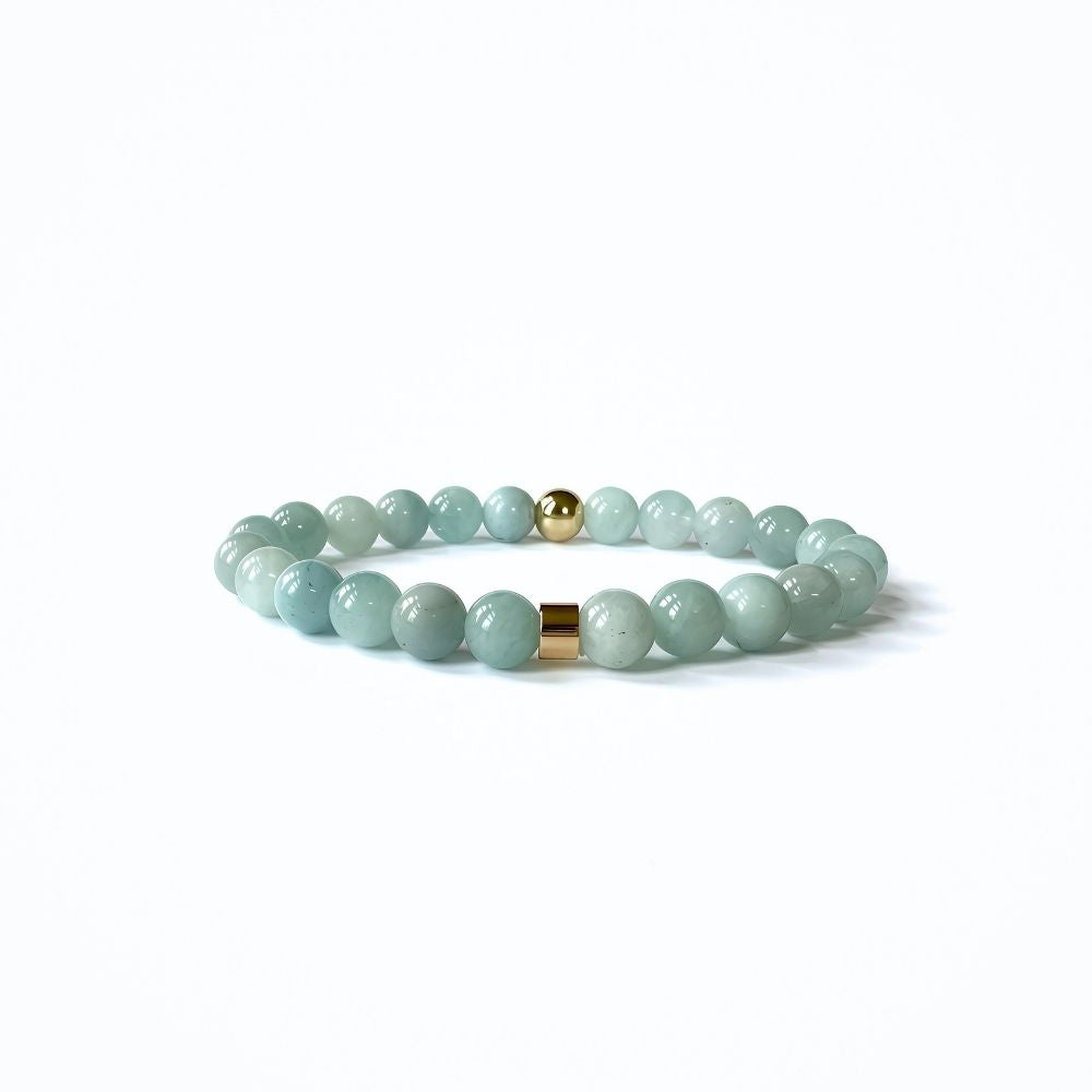 Natural Aquamarine bracelet for women with blue gemstone beads
