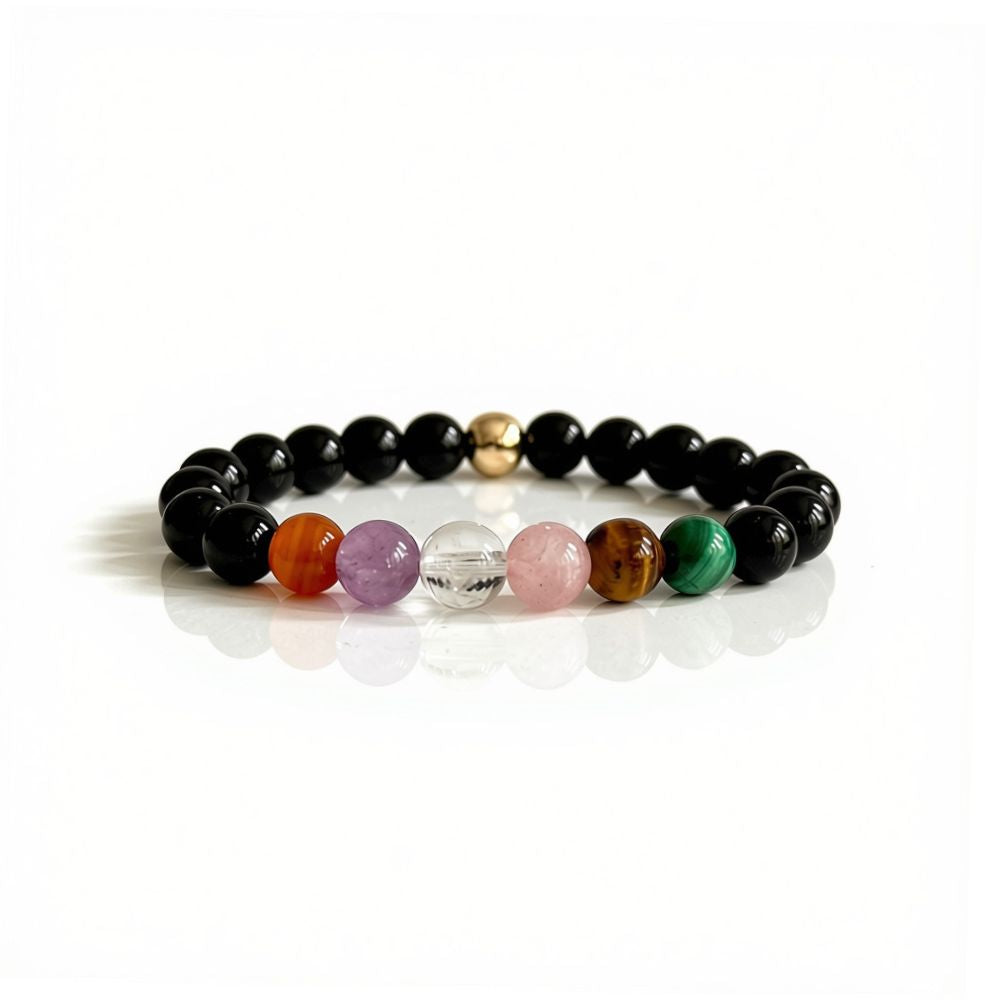 Close up of Capricorn birthstone bracelet