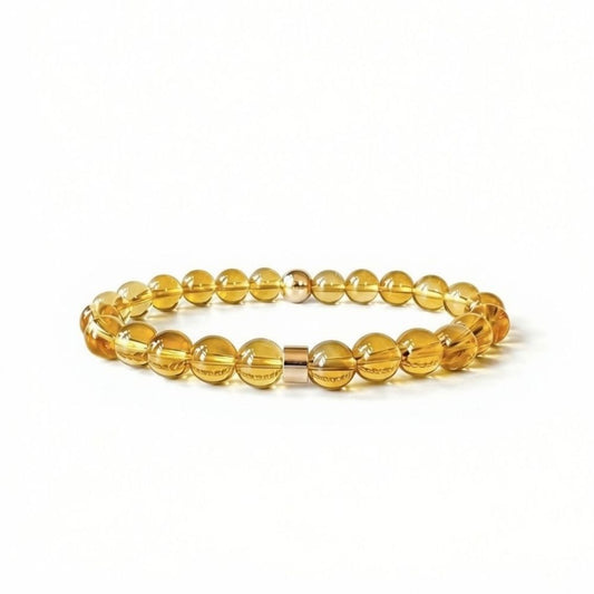 Natural Citrine bracelet for women with yellow crystal beads
