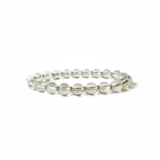 Natural Clear Quartz bracelet for women with clear crystal beads