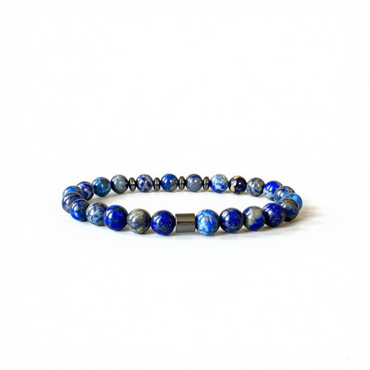 Natural lapis lazuli gemstone bracelet for couples