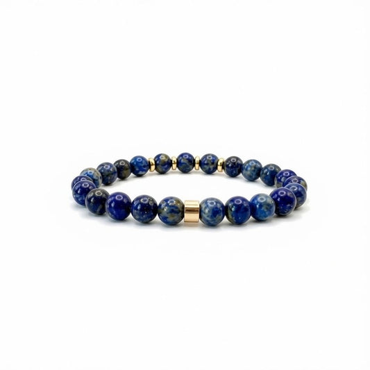Natural Lapis Lazuli bracelet with genuine gemstone beads