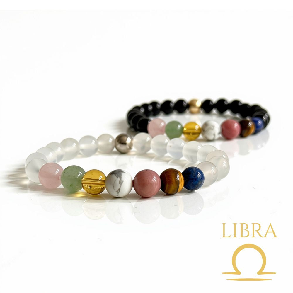 October zodiac bracelet with natural crystal beads