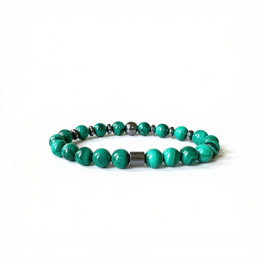 Green Malachite gemstone bracelet for men