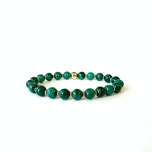 Natural Malachite bracelet for women with green gemstone beads