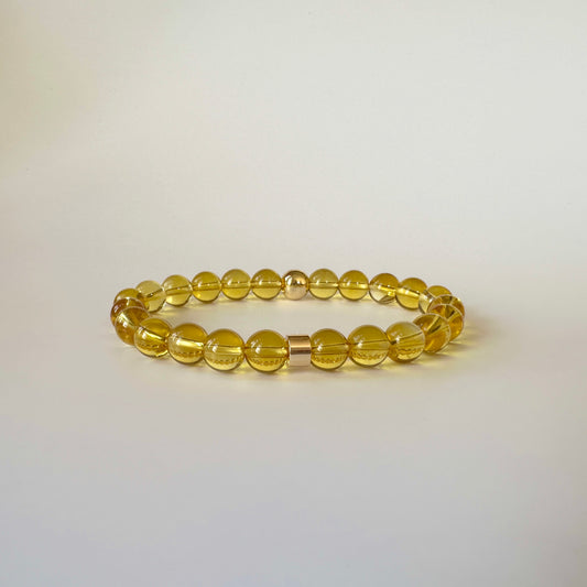 Natural Citrine bracelet for women with yellow crystal beads
