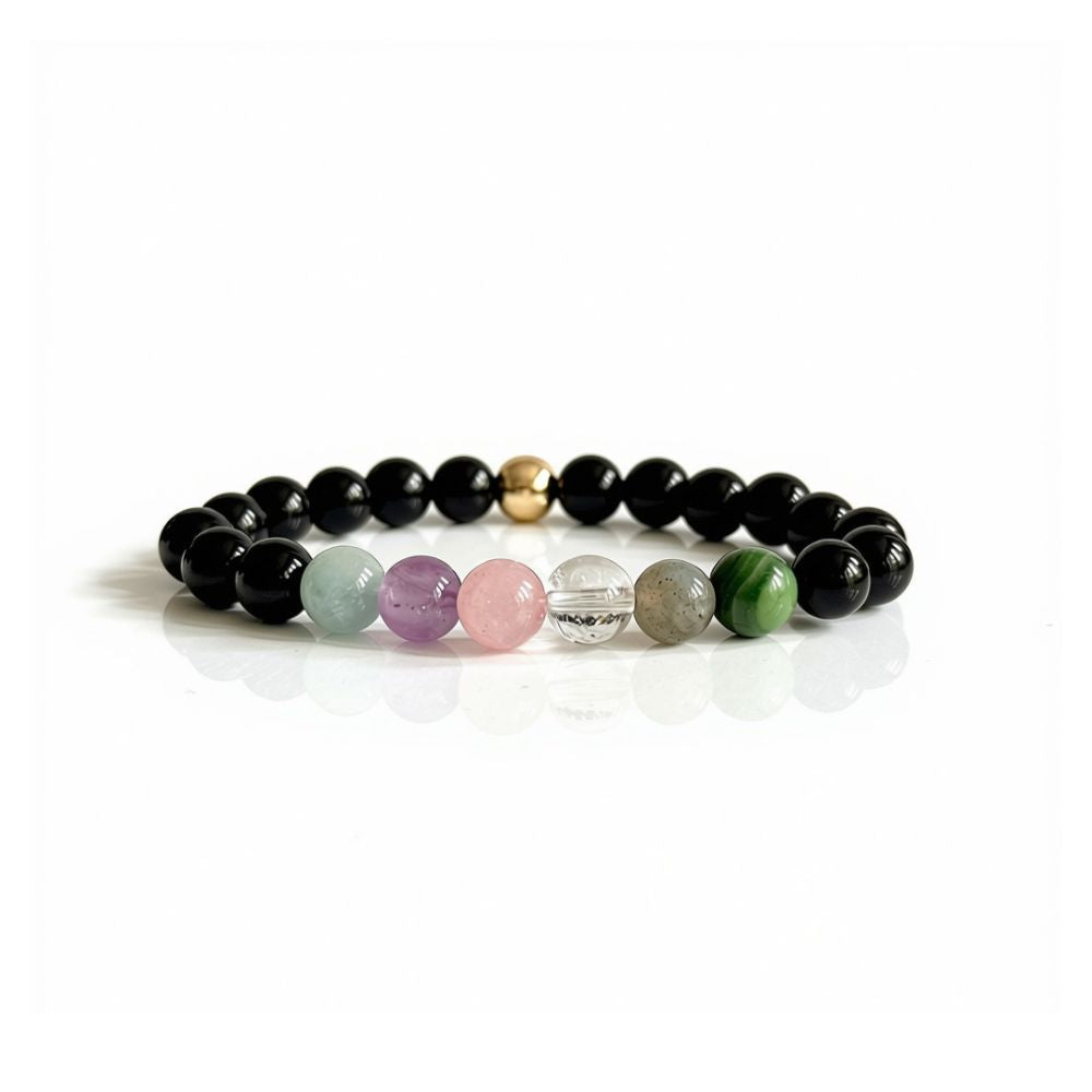 Close up of Pisces birthstone crystal bracelet