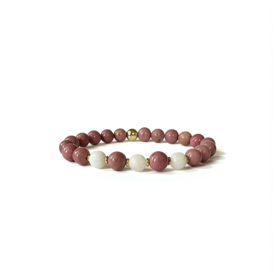  Rose Rhodonite crystal bracelet