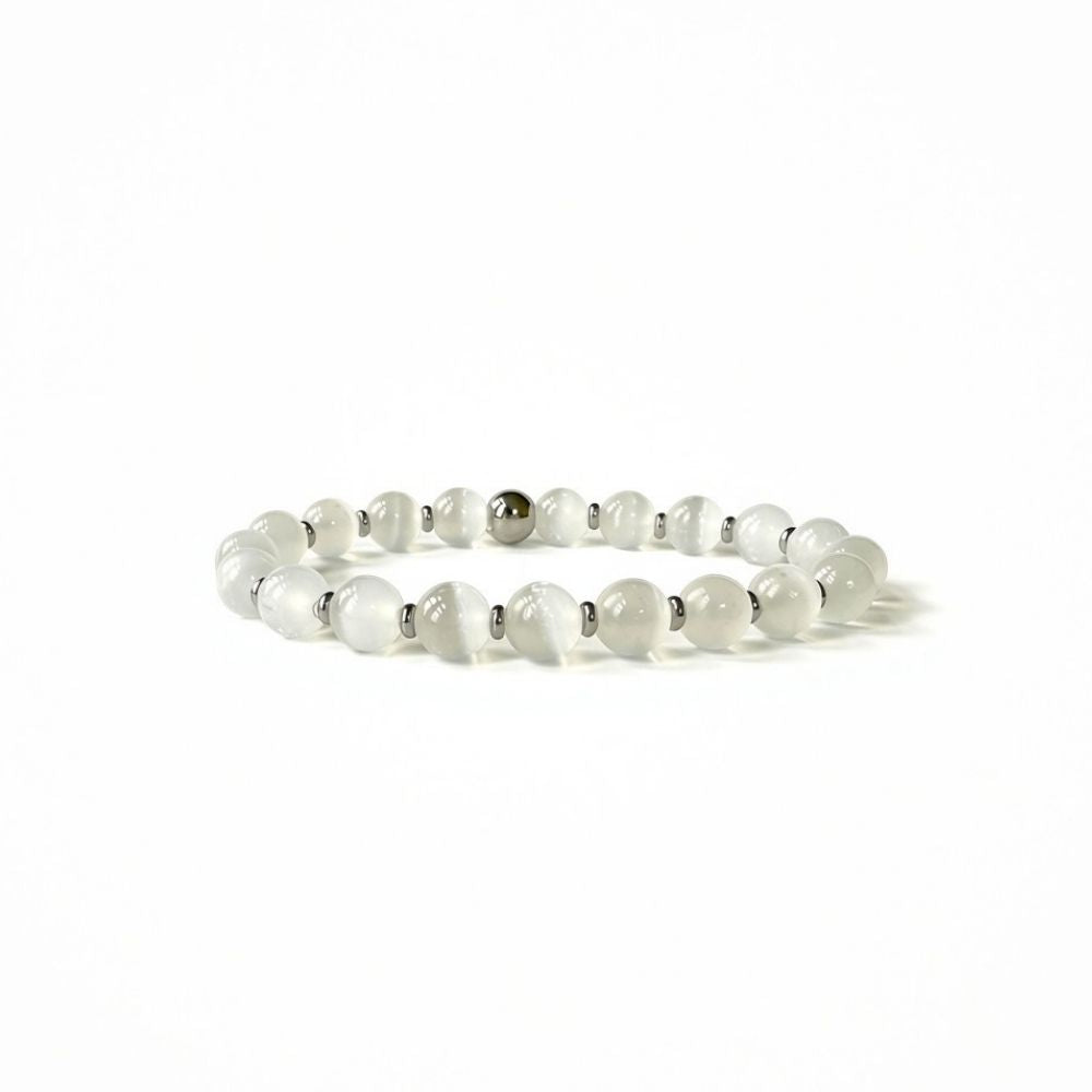 White Selenite crystal bracelet for women