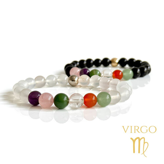 Virgo zodiac bracelet with natural crystal beads