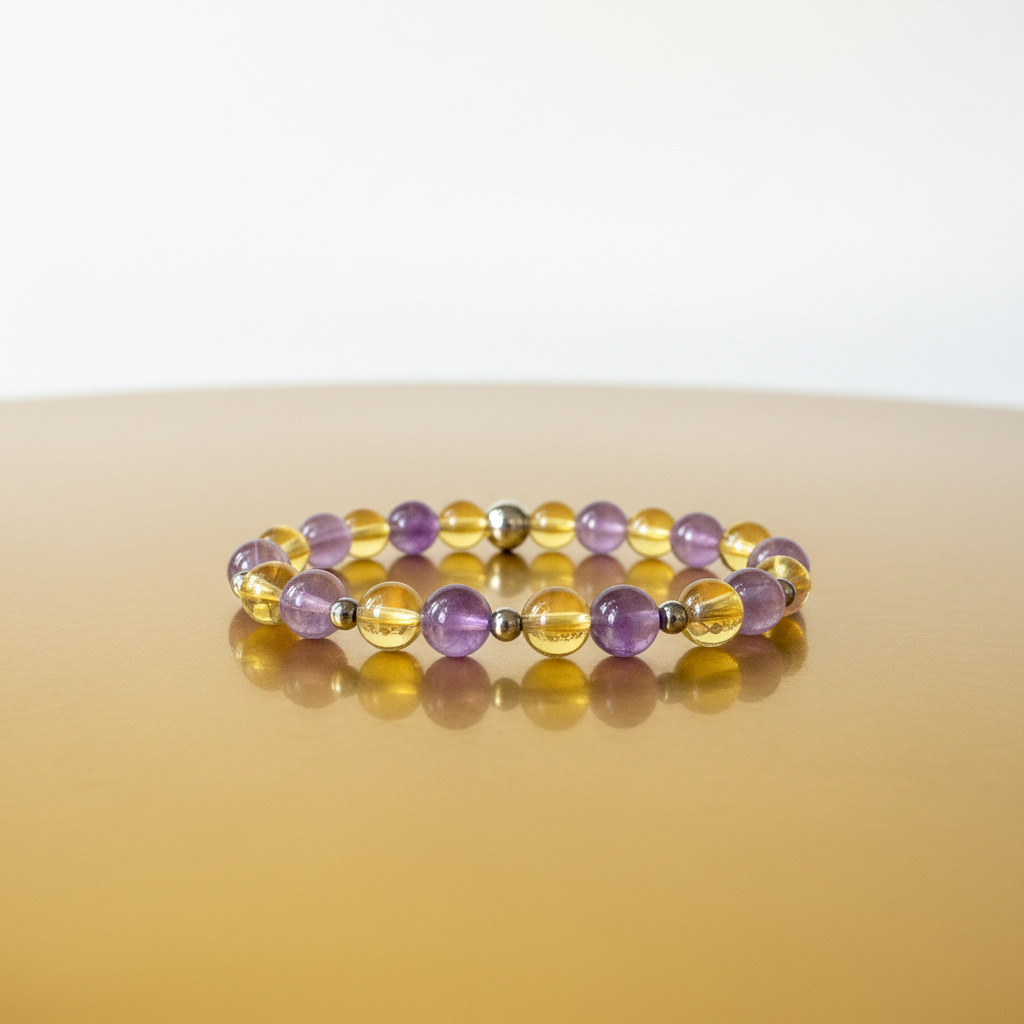 Aurora's Radiance Bracelet: Combination of Lavender Amethyst & Citrine