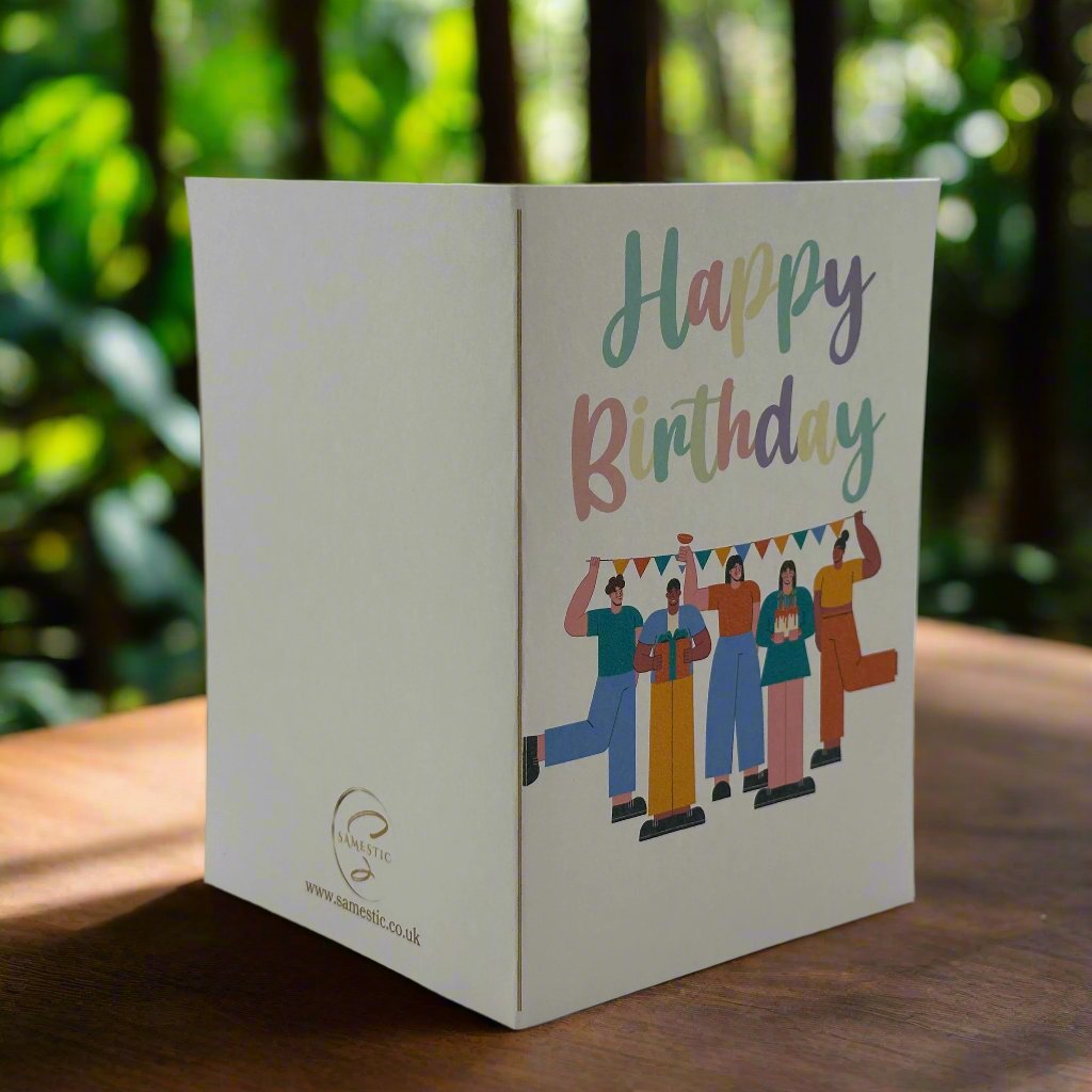 Elegant Birthday Card Model B with a heartfelt message, ideal for celebrating birthdays with style and thoughtfulness