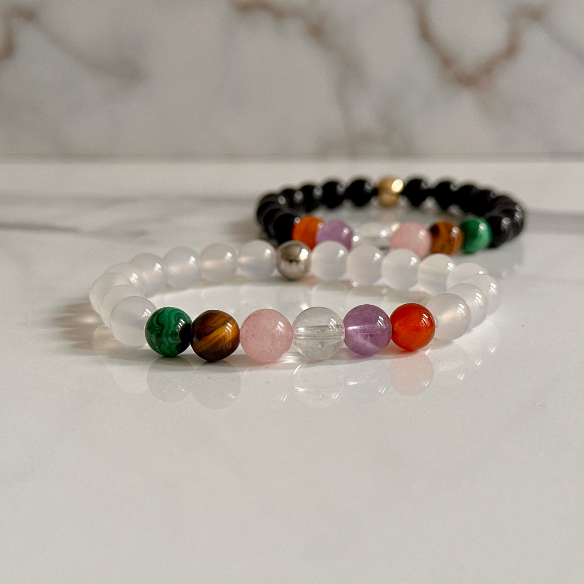Capricorn zodiac bracelet with natural crystal beads