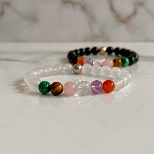 Capricorn zodiac bracelet with natural crystal beads