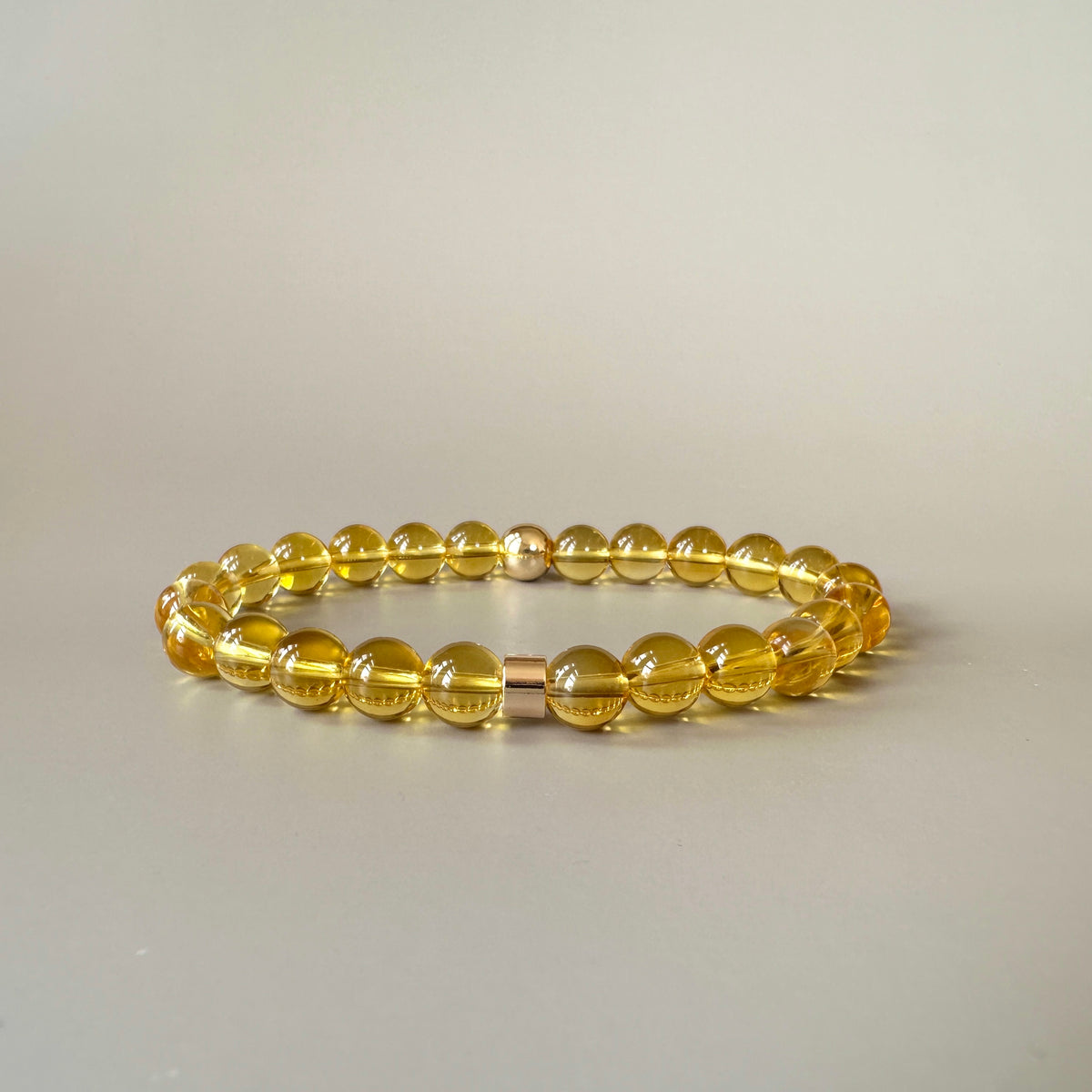 Citrine crystal bracelet for couples close up
