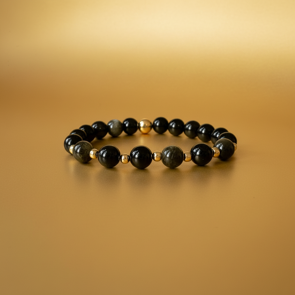 Natural Gold Obsidian Bracelet for Her: Unleash Protection & Insight