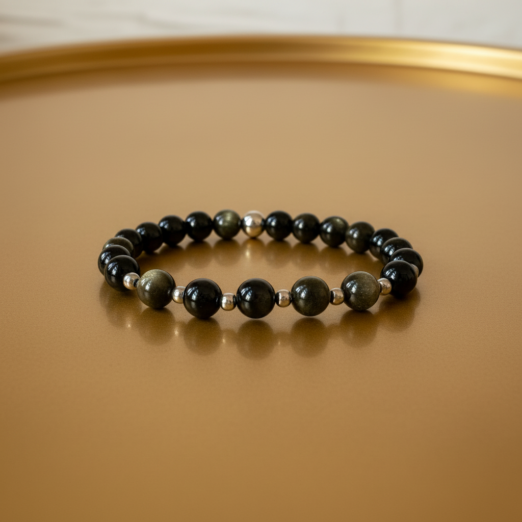 Natural Gold Obsidian Bracelet for Her: Unleash Protection & Insight