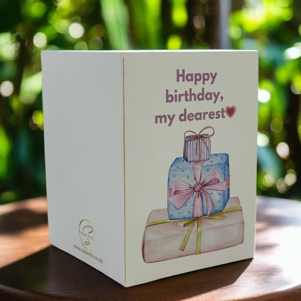 Elegant Birthday Card with a refined design, perfect for gifting on special occasions. Celebrates birthdays in style with a heartfelt message.