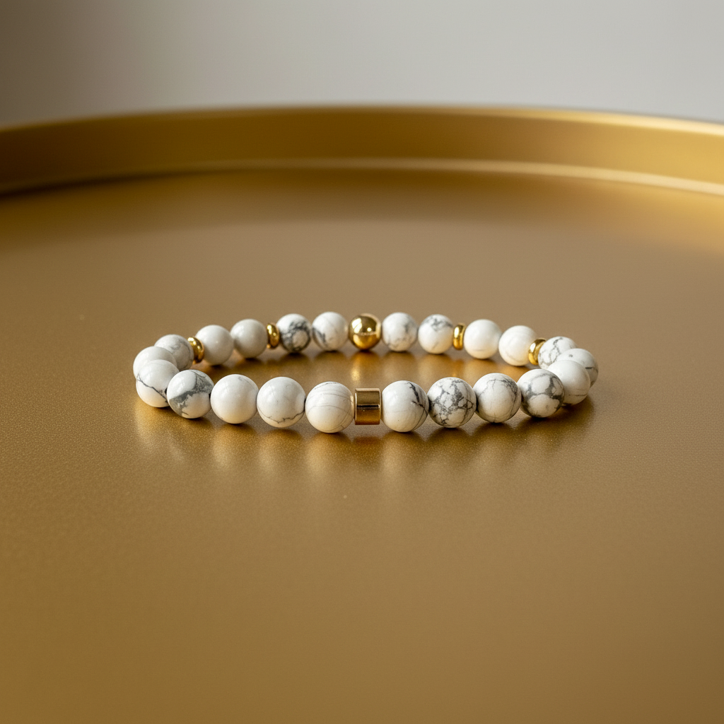 Natural Howlite Gemstone Bracelet for Her: Embrace Calm and Clarity