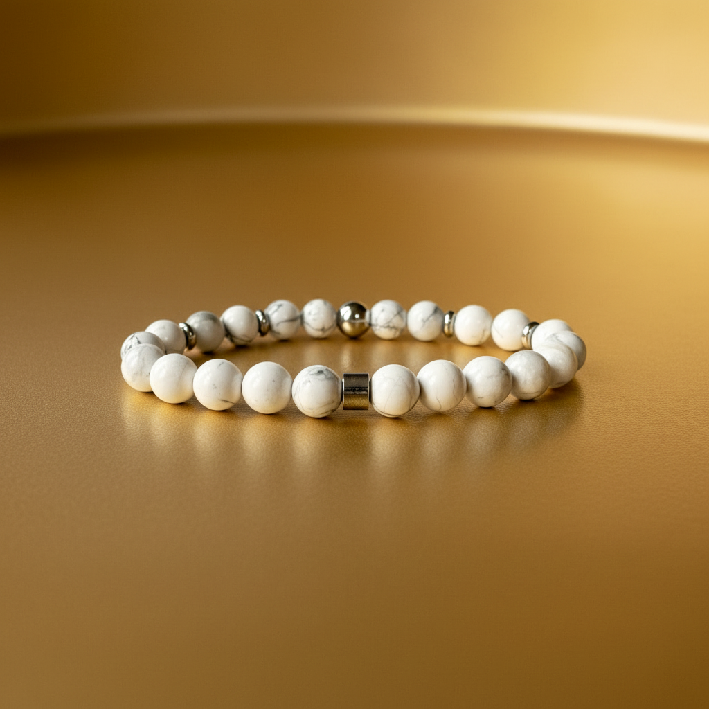 Natural Howlite Gemstone Bracelet for Her: Embrace Calm and Clarity