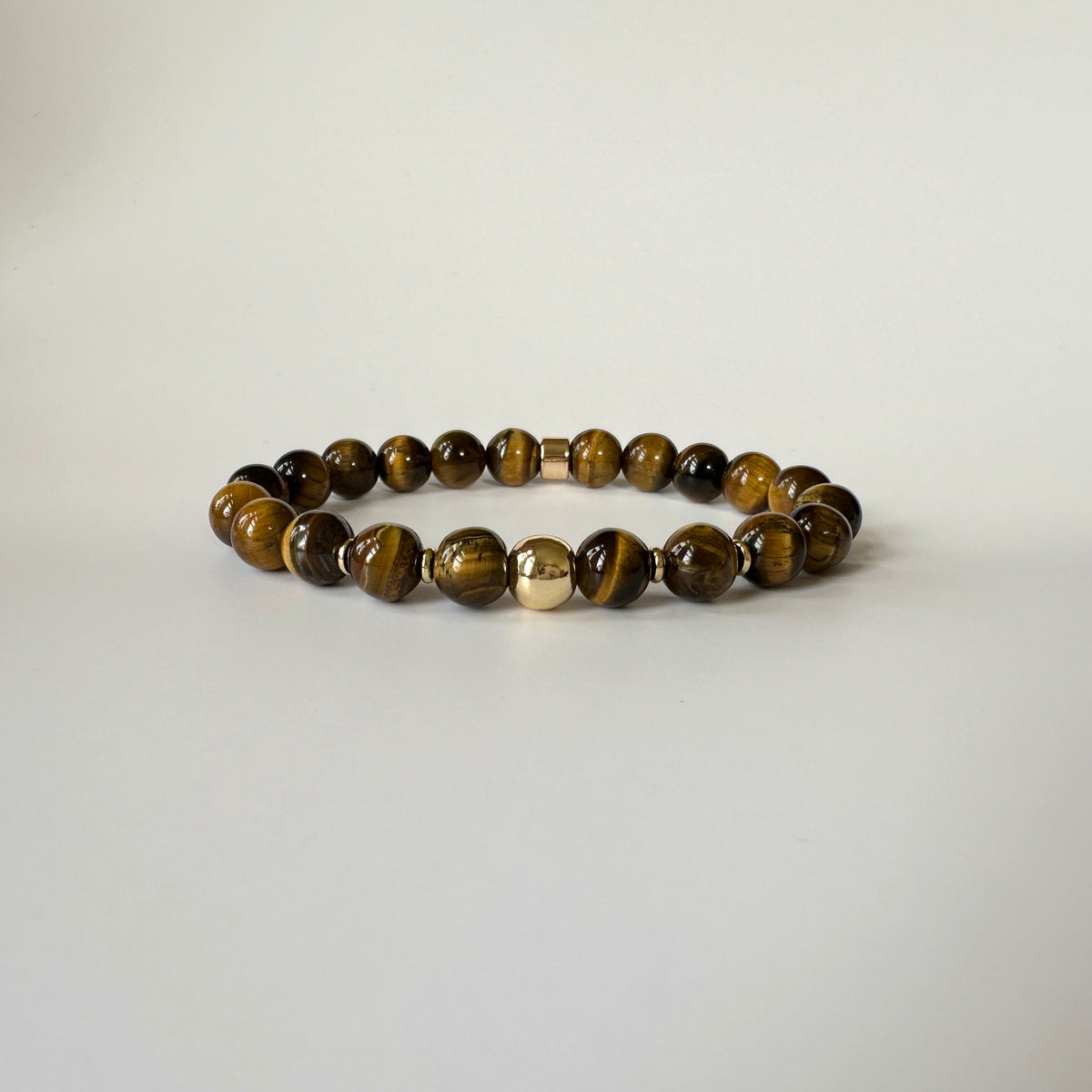 Natural Tiger Eye bracelet for women with golden-brown gemstone beads
