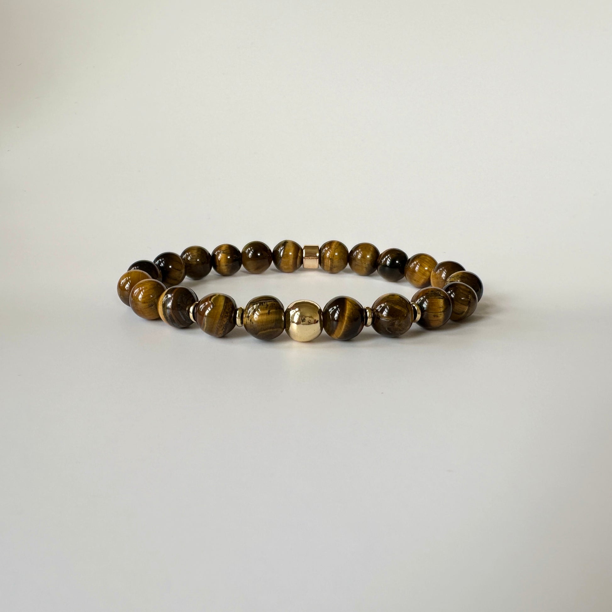 Natural Tiger Eye bracelet for women with golden-brown gemstone beads