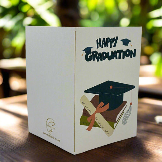 Graduation Card Model A with a stylish design, perfect for celebrating academic achievements and special milestones.