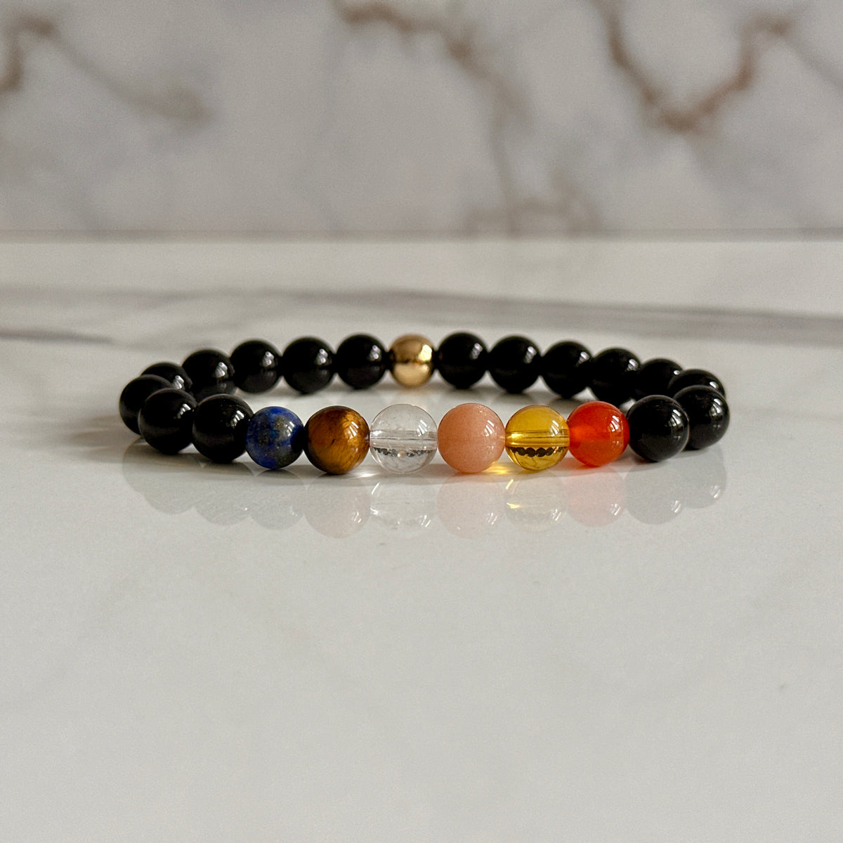 Close up of Leo birthstone bracelet
