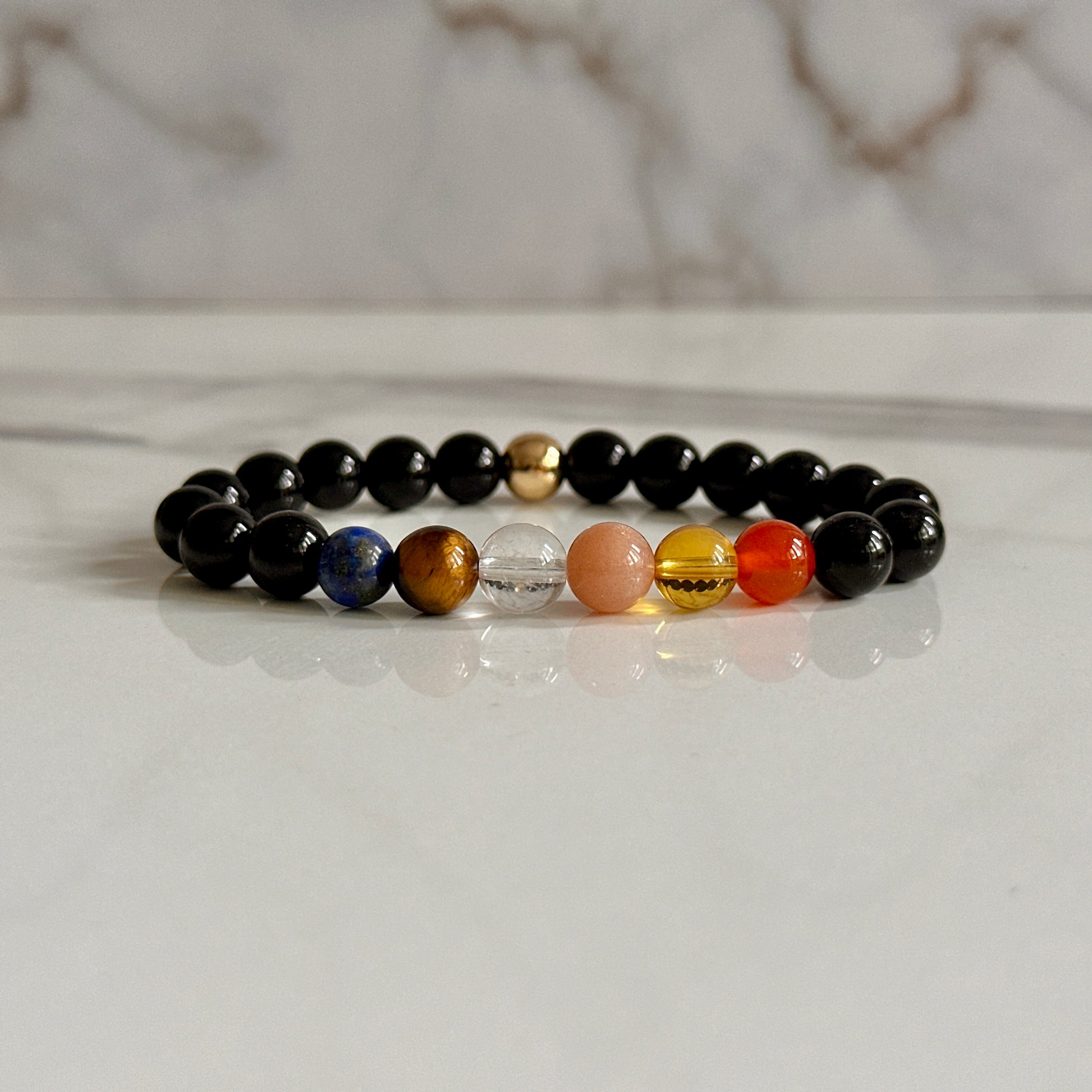 Close up of Leo birthstone bracelet