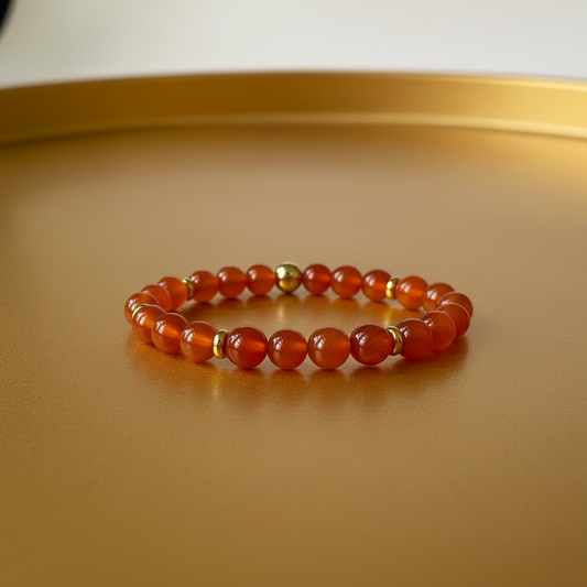 Natural Red Carnelian Bracelet for Her: Mixture of  Balance & Motivation