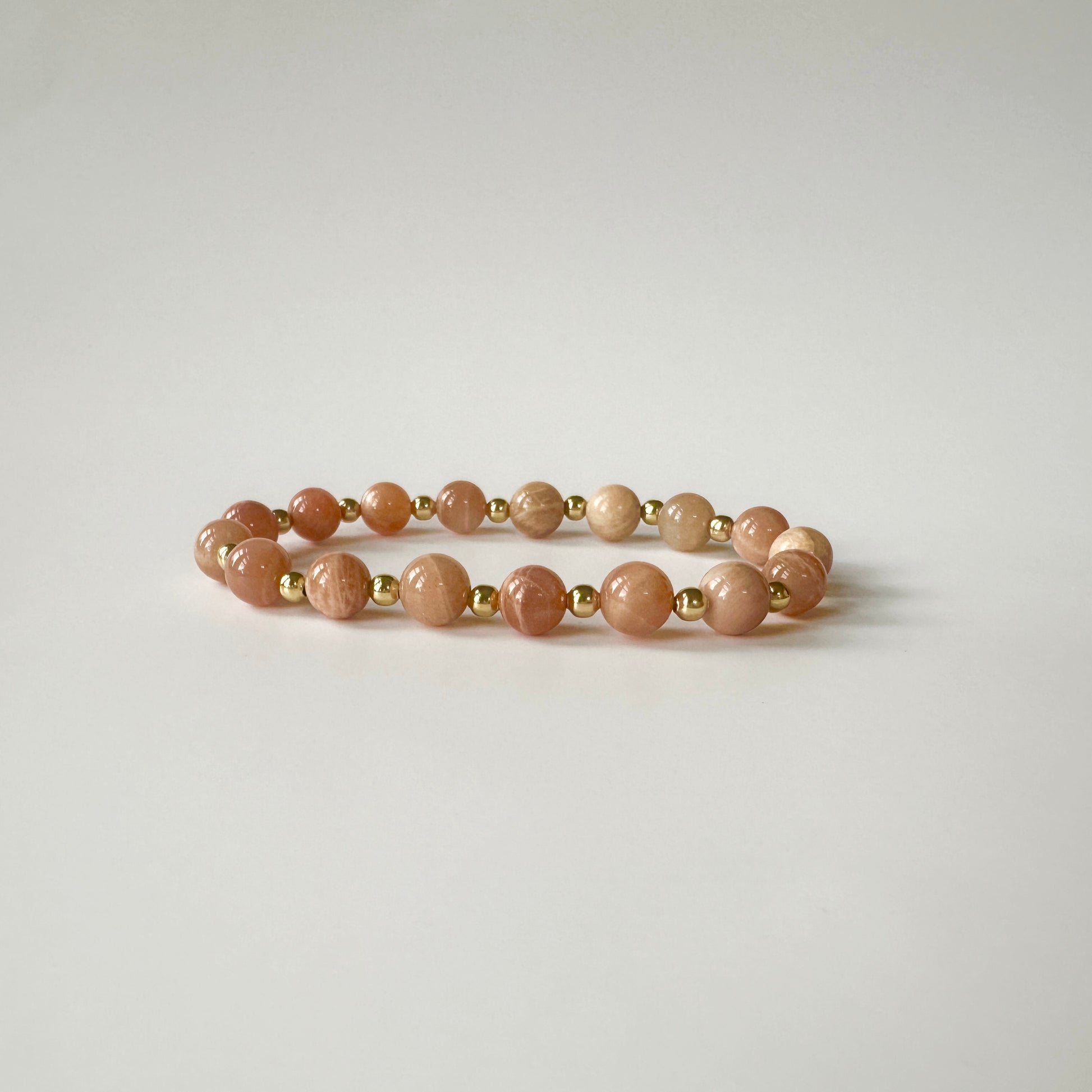 Luxury Natural Sunstone Bracelet, with shimmering tones, promoting positivity, confidence, and emotional uplifting.