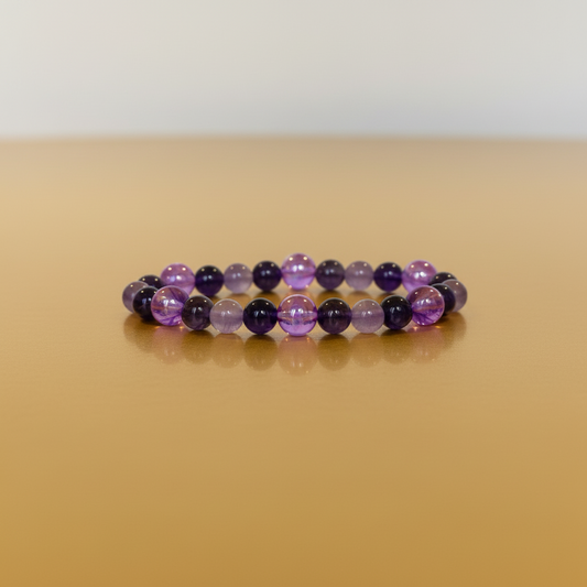 Natural Amethyst Aura Gemstone Bracelet