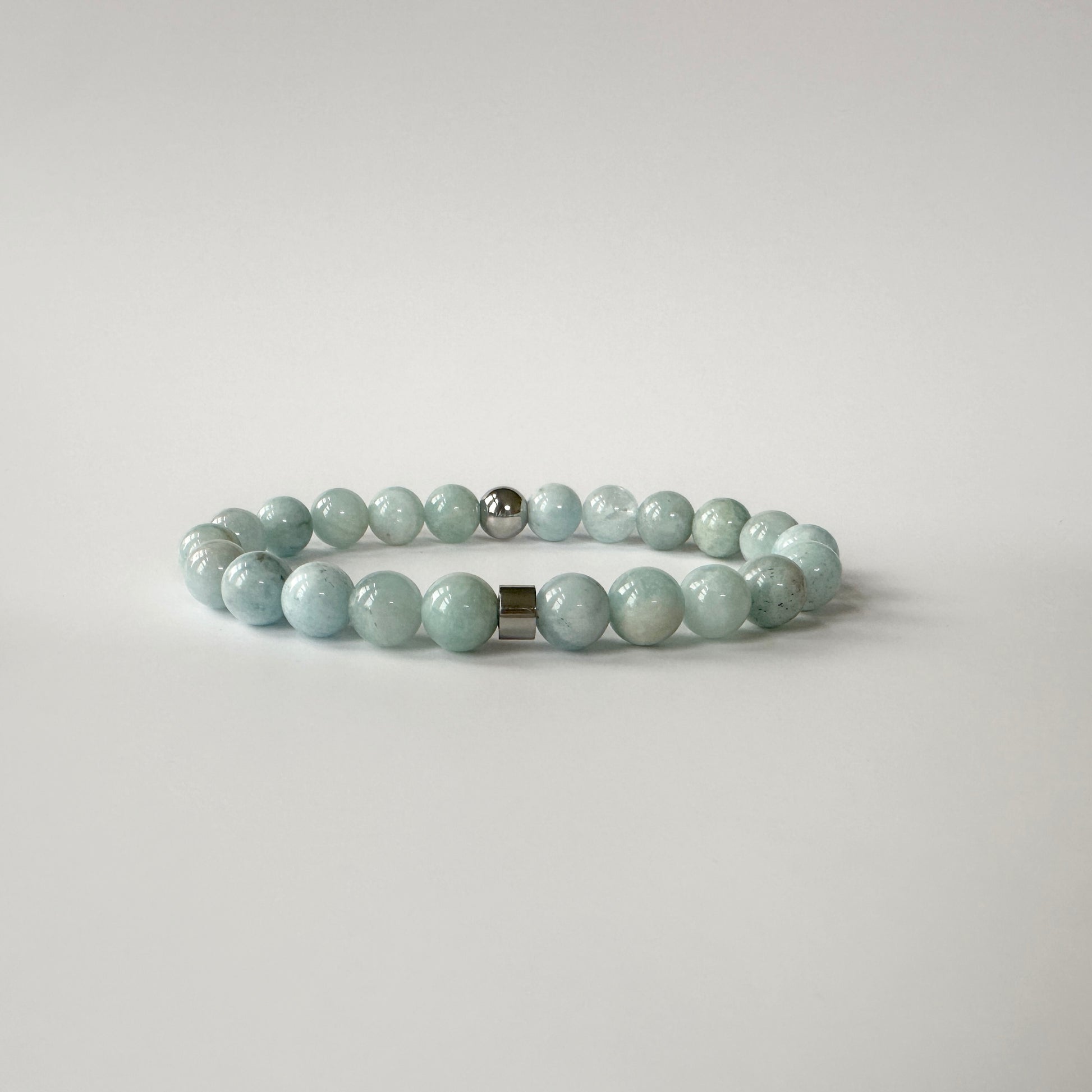 Exquisite Natural Aquamarine Bracelet with a soothing blue hue, symbolizing clarity, courage, and serenity.