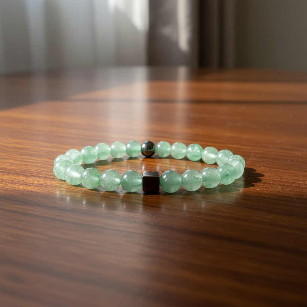 Natural Green Aventurine Gemstone Bracelet for Him