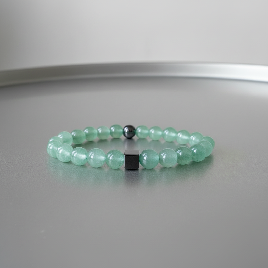 Natural Green Aventurine Gemstone Bracelet for Him