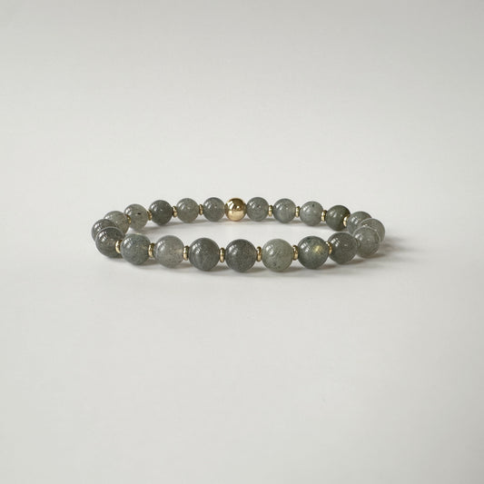 Luxury Natural Labradorite Bracelet featuring a glowing gemstone, symbolizing spiritual healing, intuition, and transformation.