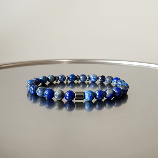 Natural Lapis Lazuli Gemstone Bracelet for Him