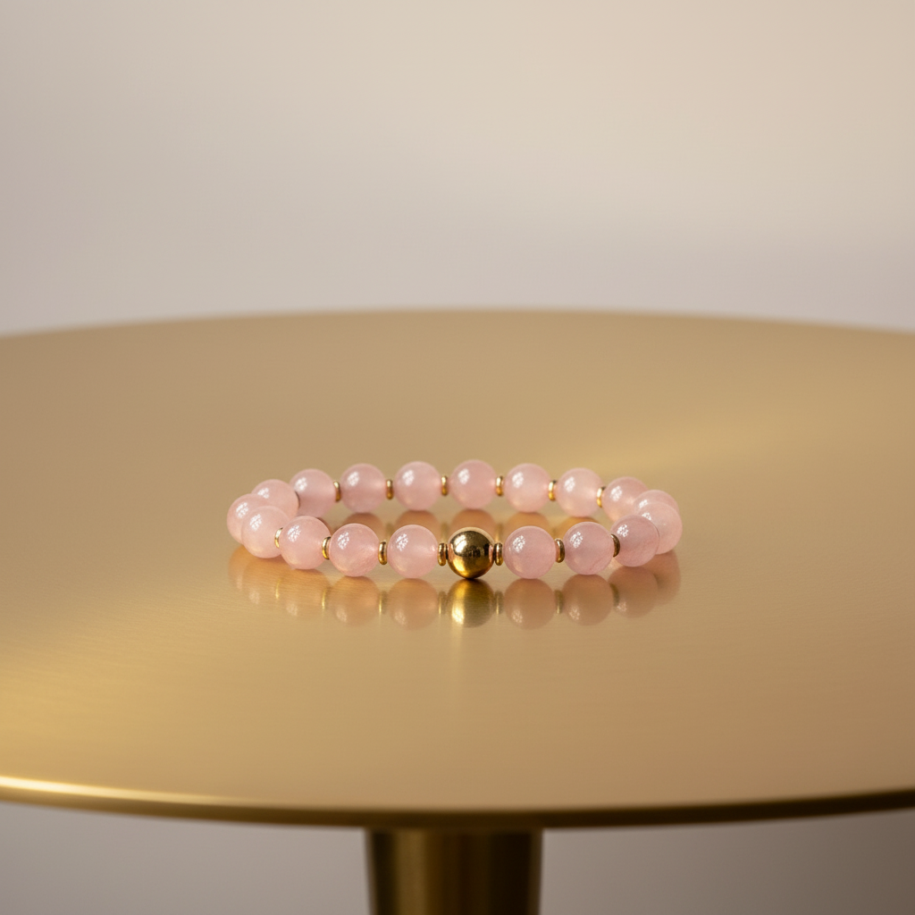 Natural Rose Quartz Bracelet for Her: Embrace Love & Harmony