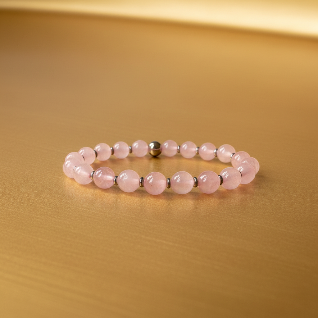 Natural Rose Quartz Bracelet for Her: Embrace Love & Harmony