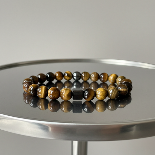 Natural Tiger Eye Gemstone Bracelet for Him