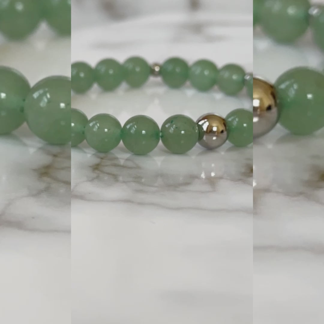 Glamorous Natural Green Aventurine Bracelet with soothing green gemstones, representing opportunity, renewal, and emotional healing