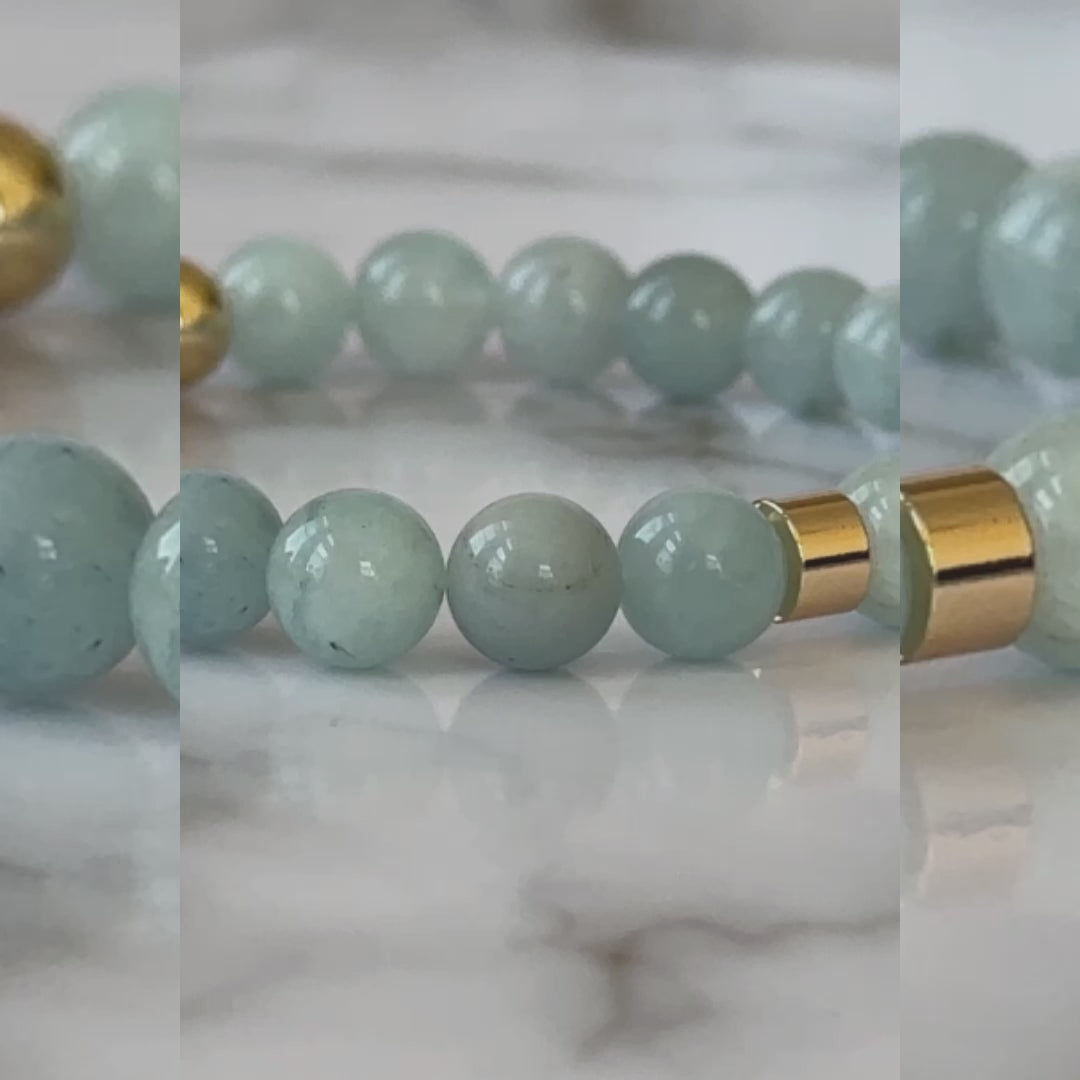 Exquisite Natural Aquamarine Bracelet with a soothing blue hue, symbolizing clarity, courage, and serenity.