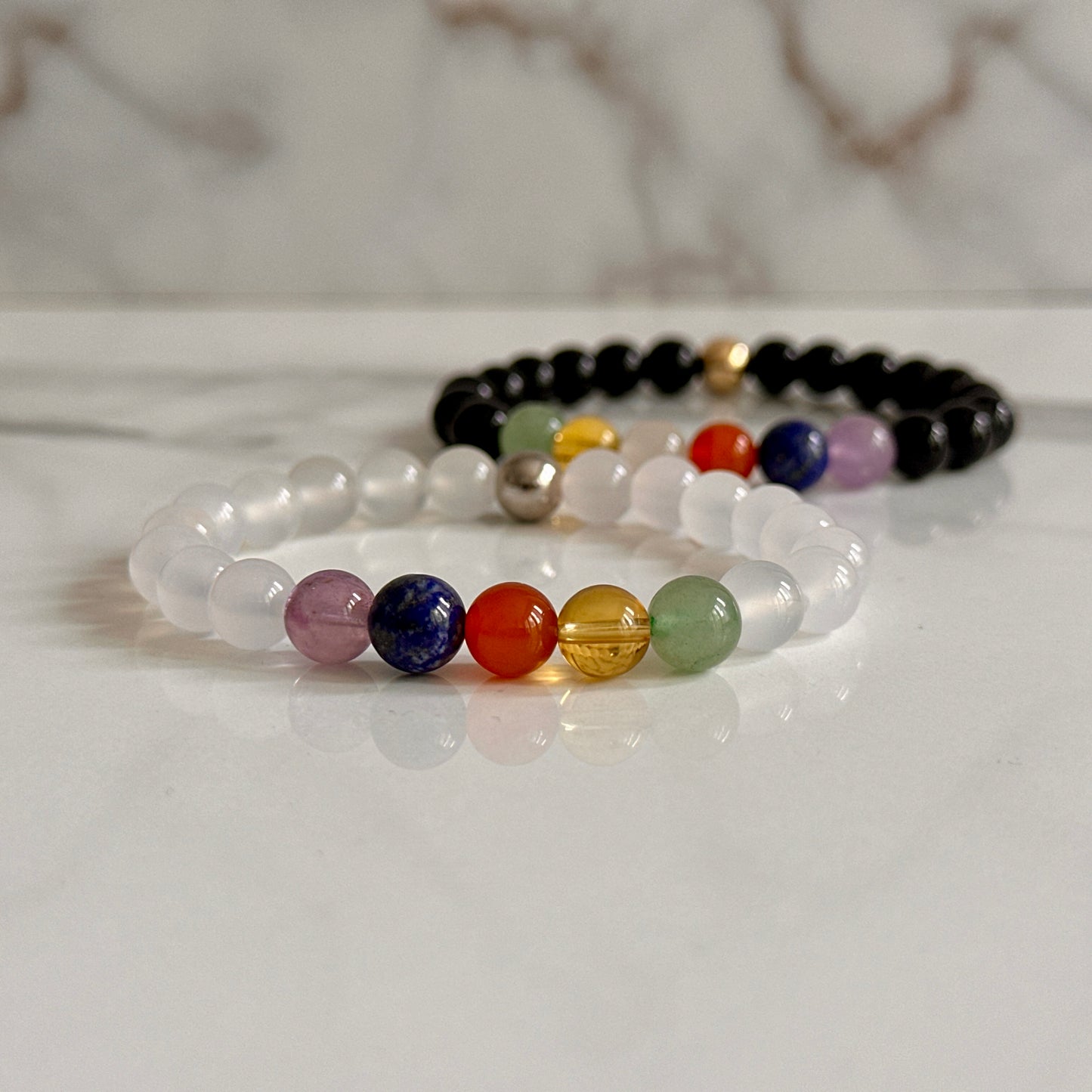 Sagittarius zodiac bracelet with natural crystal beads