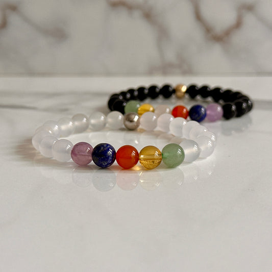 Sagittarius zodiac bracelet with natural crystal beads