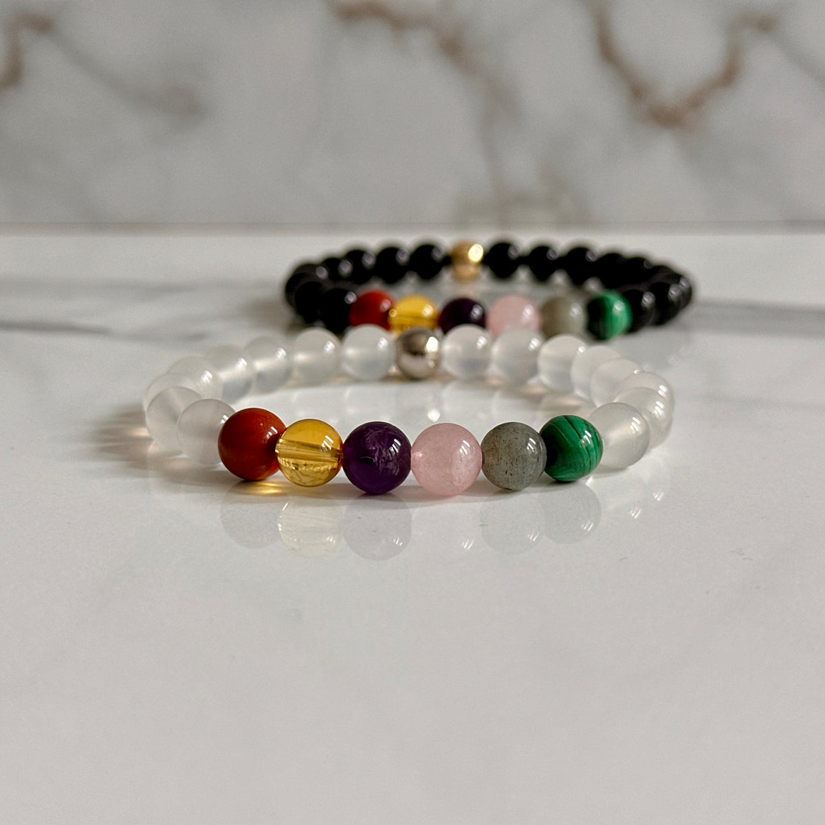 Scorpio zodiac bracelet with natural crystal beads