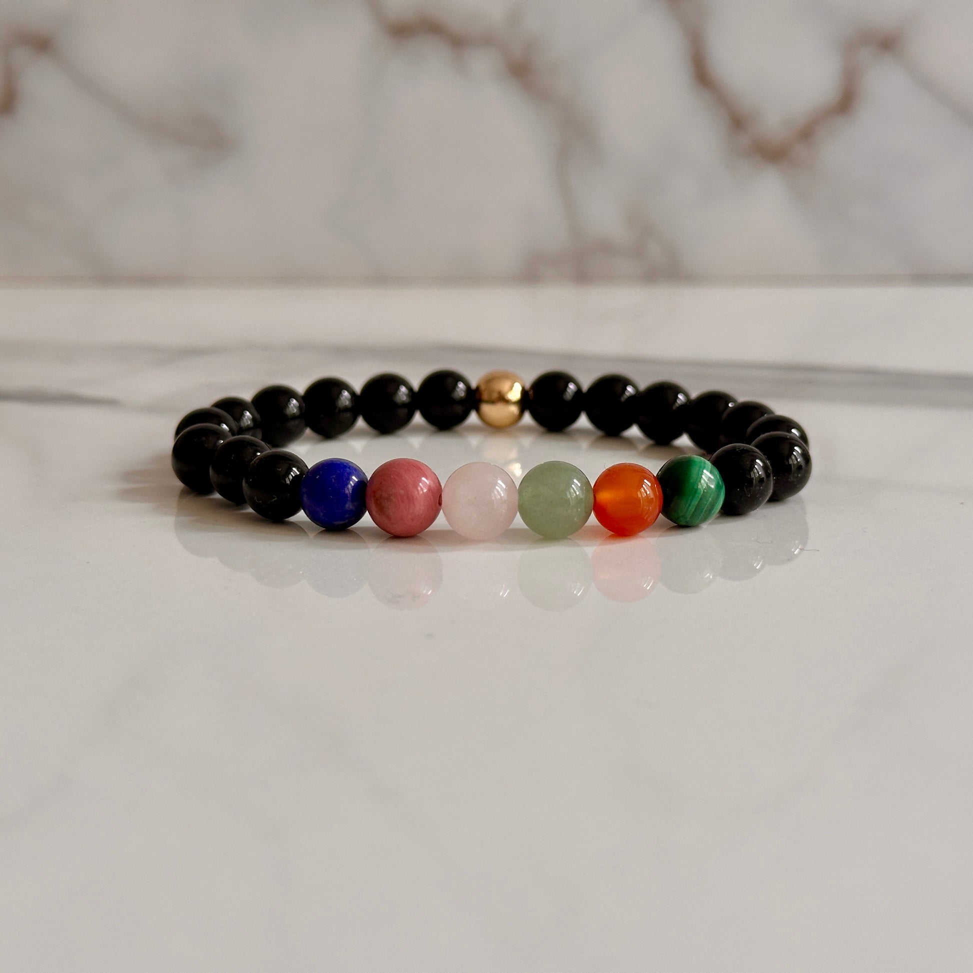 Close up of Taurus birthstone bracelet