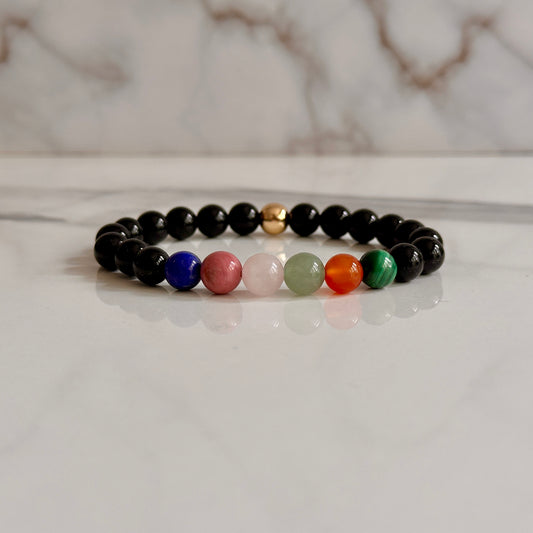 Close up of Taurus birthstone bracelet