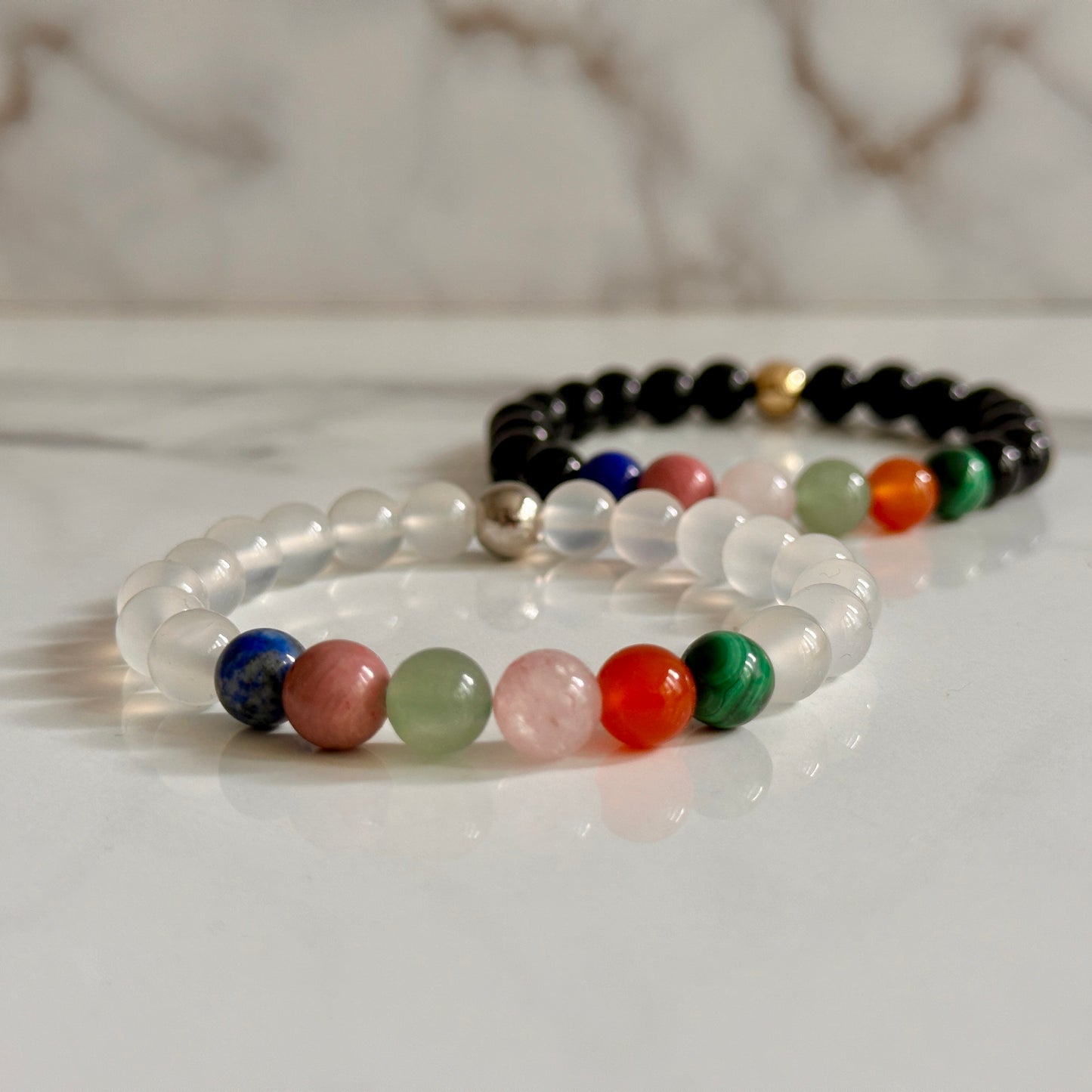 Taurus zodiac bracelet with natural crystal beads
